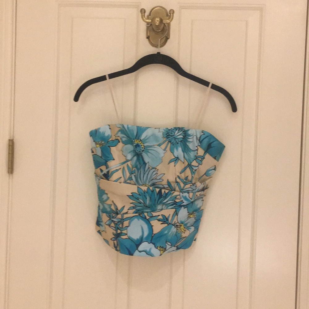 Vintage Kay Unger strapless floral top